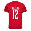 Herren Fußballbekleidung Dänemark Kasper Dolberg #12 Heimtrikot WM 2022 Kurzarm